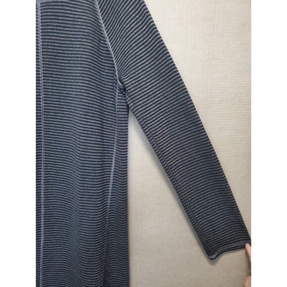 J Jill Cotton Blend Seam Detail Striped Long Sleeve Shift Midi Dress Size Med - Picture 2 of 6